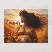Carte Postale Félicitations à une femme afro-centrique enceinte (Devant)