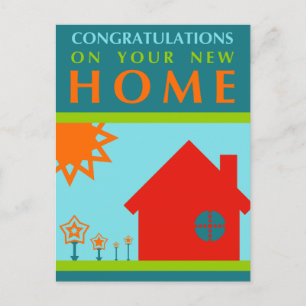 Carte Postale félicitations à votre nouveau domicile : formes po