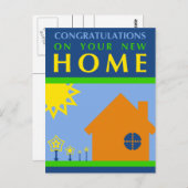 Carte Postale félicitations à votre nouvelle maison : pop formes (Devant / Derrière)
