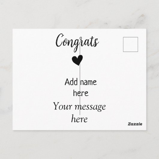 Carte Postale Félicitations ajouter un nom message diplômé modèl (Dos)