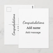 Carte Postale Félicitations ajoutez un message de nom simple dip (Devant / Derrière)