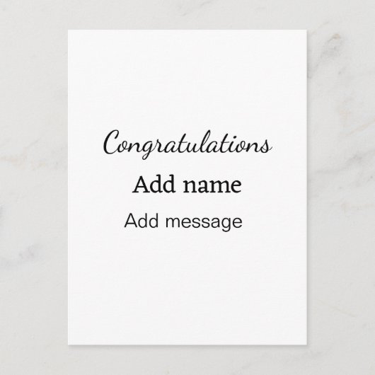 Carte Postale Félicitations ajoutez un message de nom simple dip (Devant)