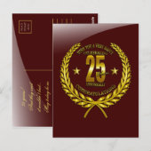 Carte Postale Félicitations au 25e anniversaire (Devant / Derrière)