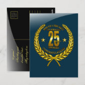 Carte Postale Félicitations au 25e anniversaire (Devant / Derrière)