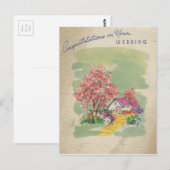 Carte Postale Félicitations au mariage vintage (Devant / Derrière)