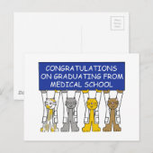Carte Postale Félicitations aux diplômés de l'école Médicale (Devant / Derrière)