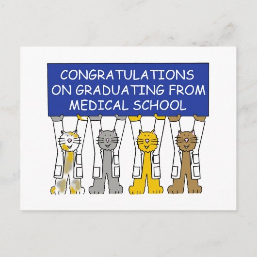 Carte Postale Félicitations aux diplômés de l'école Médicale (Devant)