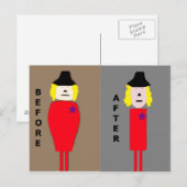Carte Postale Félicitations avant et après perte de poids (Devant / Derrière)