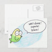 Carte Postale Félicitations, Bien joué, Super, Bravo (Devant / Derrière)