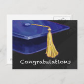 Carte Postale Félicitations bleu et noir (Devant / Derrière)