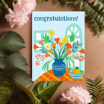 Carte Postale FÉLICITATIONS Bouquet floral mignon Fun Custom<br><div class="desc">Envoyez un joyeux message de félicitations avec cette illustration artisanale d'un vase de fleurs coloré. Customisez cette carte avec votre propre texte à l'avant et à l'arrière ! Cliquez sur "Personnaliser" ci-dessus pour modifier le texte. Cliquez ensuite sur "modifier à l'aide de l'outil de conception" pour ajouter du texte ou...</div>