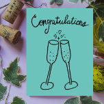 Carte Postale Félicitations Champagne Cheers Sketch Doodle<br><div class="desc">Dessin doux de deux verres à bulles pour féliciter quelqu'un pour leur mariage ou fiançailles! Cliquez sur "Personnaliser" ci-dessus pour modifier le texte intérieur en fonction de vos besoins. Cliquez ensuite sur "modifier à l'aide de l'outil de conception" pour ajuster les polices, les couleurs et les placements. Vous pouvez modifier...</div>