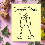 Carte Postale Félicitations Champagne Cheers Sketch Doodle<br><div class="desc">Dessin doux de deux verres à bulles pour féliciter quelqu'un pour leur mariage ou fiançailles! Cliquez sur "Personnaliser" ci-dessus pour modifier le texte intérieur en fonction de vos besoins. Cliquez ensuite sur "modifier à l'aide de l'outil de conception" pour ajuster les polices, les couleurs et les placements. Vous pouvez modifier...</div>