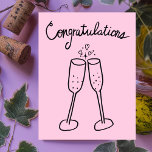 Carte Postale Félicitations Champagne Cheers Sketch Doodle<br><div class="desc">Dessin doux de deux verres à bulles pour féliciter quelqu'un pour leur mariage ou fiançailles! Cliquez sur "Personnaliser" ci-dessus pour modifier le texte intérieur en fonction de vos besoins. Cliquez ensuite sur "modifier à l'aide de l'outil de conception" pour ajuster les polices, les couleurs et les placements. Vous pouvez modifier...</div>