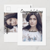 Carte Postale Félicitations classe de nom de l'année école col (Devant / Derrière)