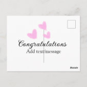 Carte Postale Félicitations cœur rose diplôme aquarelle a (Dos)