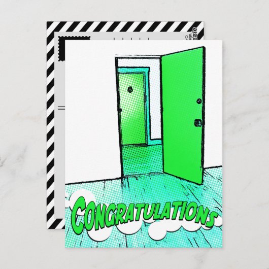 Carte Postale félicitations comic condo (Devant / Derrière)