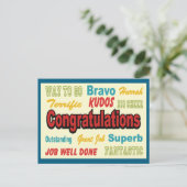 Carte Postale Félicitations Couleurs Rétro (Debout devant)