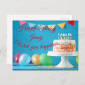 Carte Postale félicitations d'anniversaire (Devant / Derrière)