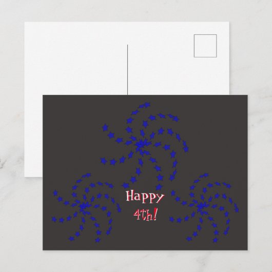 Carte postale - Félicitations de feu d'artifice (Devant / Derrière)