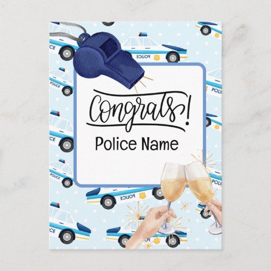 Carte Postale Félicitations de la police (Devant)