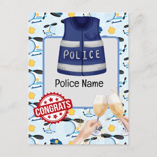 Carte Postale Félicitations de la police (Devant)