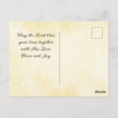 Carte Postale Félicitations de mariage biblique Deux deviendront (Dos)