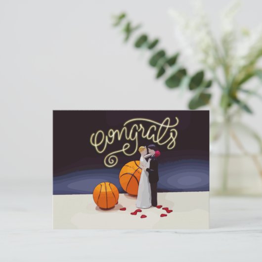 Carte Postale Félicitations de mariage de basketball  (Debout devant)