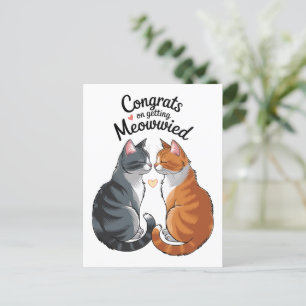 Carte Postale Félicitations de mariage pour amoureux de chats mi