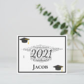 Carte Postale Félicitations Diplômé 2021 Word Art (Debout devant)
