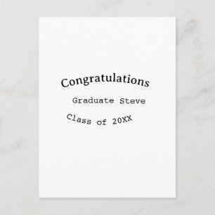 Carte Postale Félicitations diplômé nom promotion 20XX type w