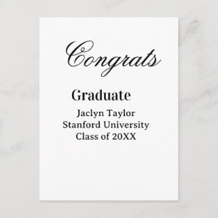 Carte Postale Félicitations diplôme nom université nom promotion