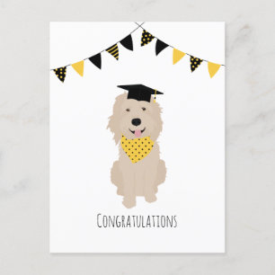 Carte Postale Félicitations Doodle Dog Mortier de promotion