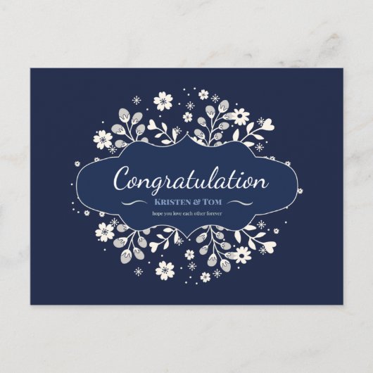 CARTE POSTALE FÉLICITATIONS DU JOUR DU MARIAGE POUR LES COUPLES (Devant)