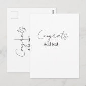 Carte Postale Félicitations félicitations diplômé nom date (Devant / Derrière)