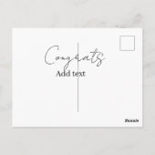 Carte Postale Félicitations félicitations diplômé nom date (Dos)