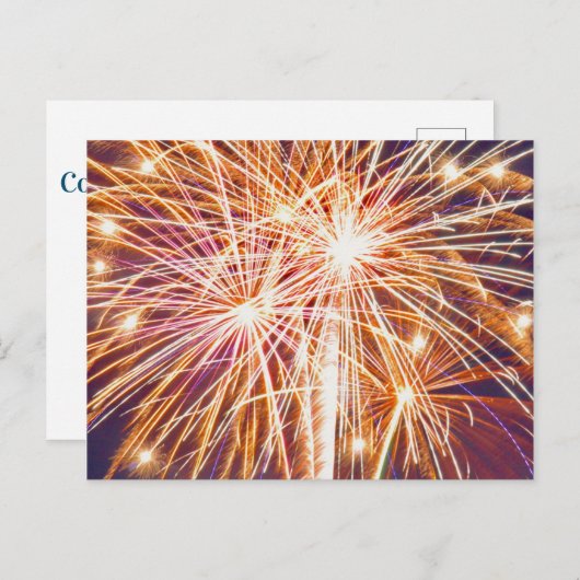 Carte postale "Félicitations !" Feux d'artifice (Devant / Derrière)