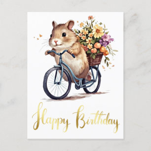Carte Postale Félicitations Fleurs de Hamster mignonnes Personna