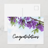 Carte Postale Félicitations Fleurs de Jacaranda Violet (Devant / Derrière)