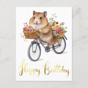 Carte Postale Félicitations Fleurs Personnalisées pour Hamster M
