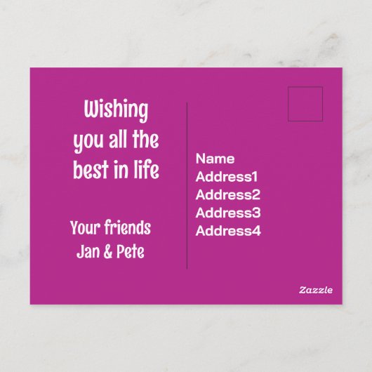 Carte Postale Félicitations funky pour vos fiançailles (Dos)