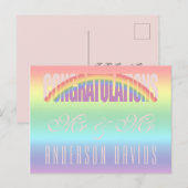 Carte Postale Félicitations Gay Couple Rainbow Flag (Devant / Derrière)