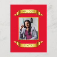 Félicitations Gold Scroll, Photo personnalisée - P