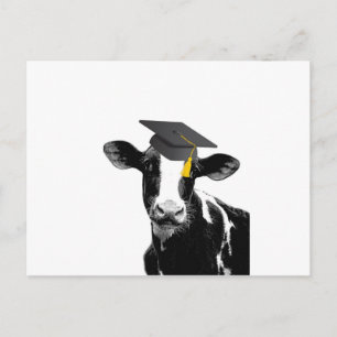 Carte Postale Félicitations Graduation Funny Cow en Casquette