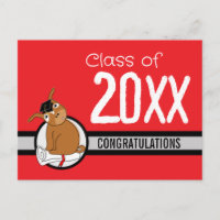 Félicitations Graduation Puppy Red Postcard