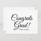 Carte Postale Félicitations grat noir blanc cours de script pers (Devant / Derrière)