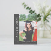 Carte Postale Félicitations Grey tendance Faire-part de diplôme (Debout devant)