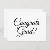 Carte Postale Félicitations grise noir blanc script personnalisé (Devant / Derrière)