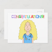 Carte Postale Félicitations infirmière (Devant / Derrière)
