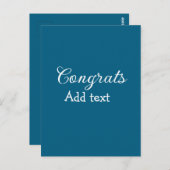 Carte Postale Félicitations minimales simples pour la remise des (Devant / Derrière)